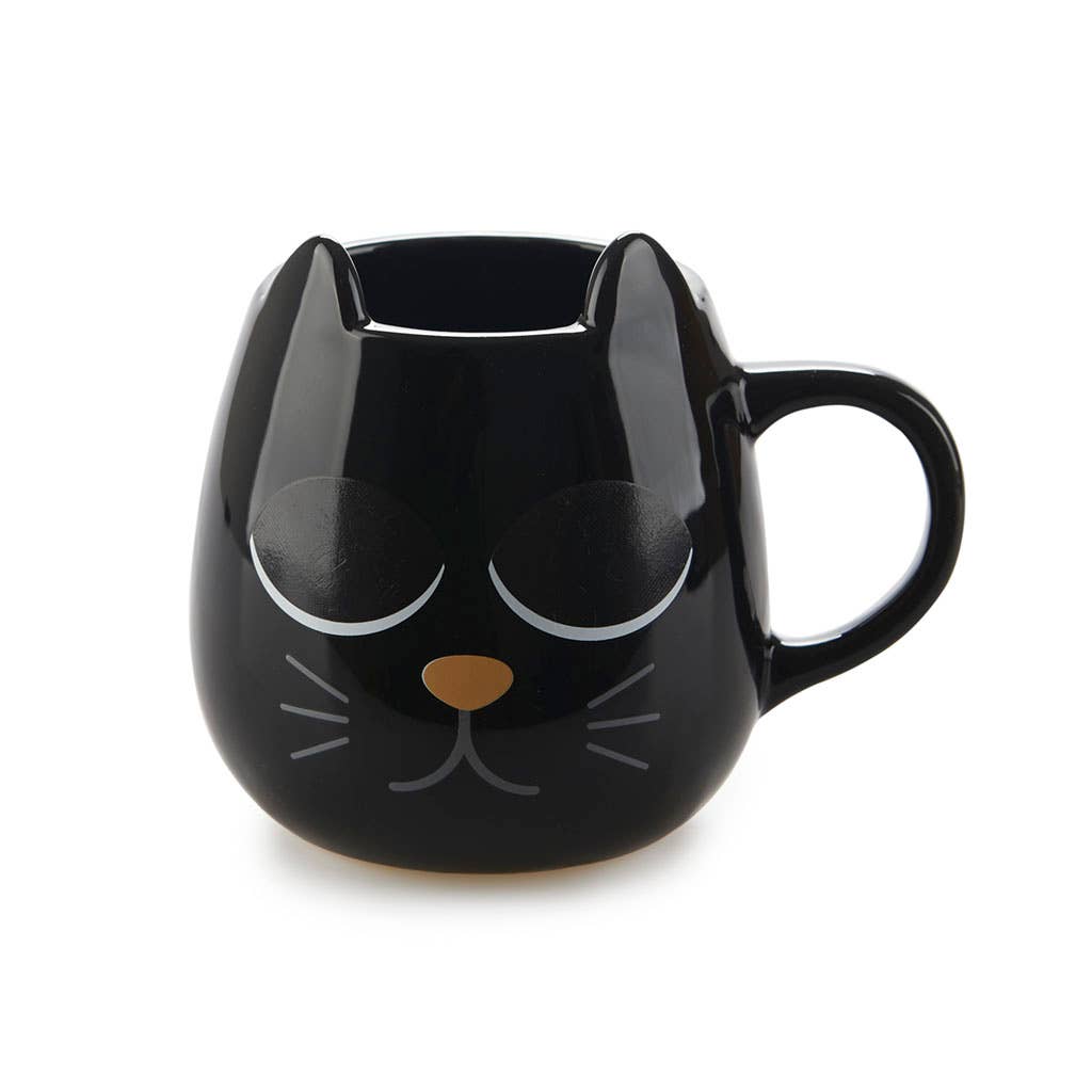 Mug, Wake Cat, black, 250 ml, black, ceramic