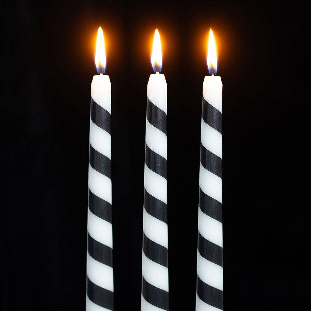 Black striped Creepmas candles