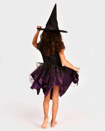 Robe de sorcière et chapeau Deluxe 110-116 cl 4-6 ans