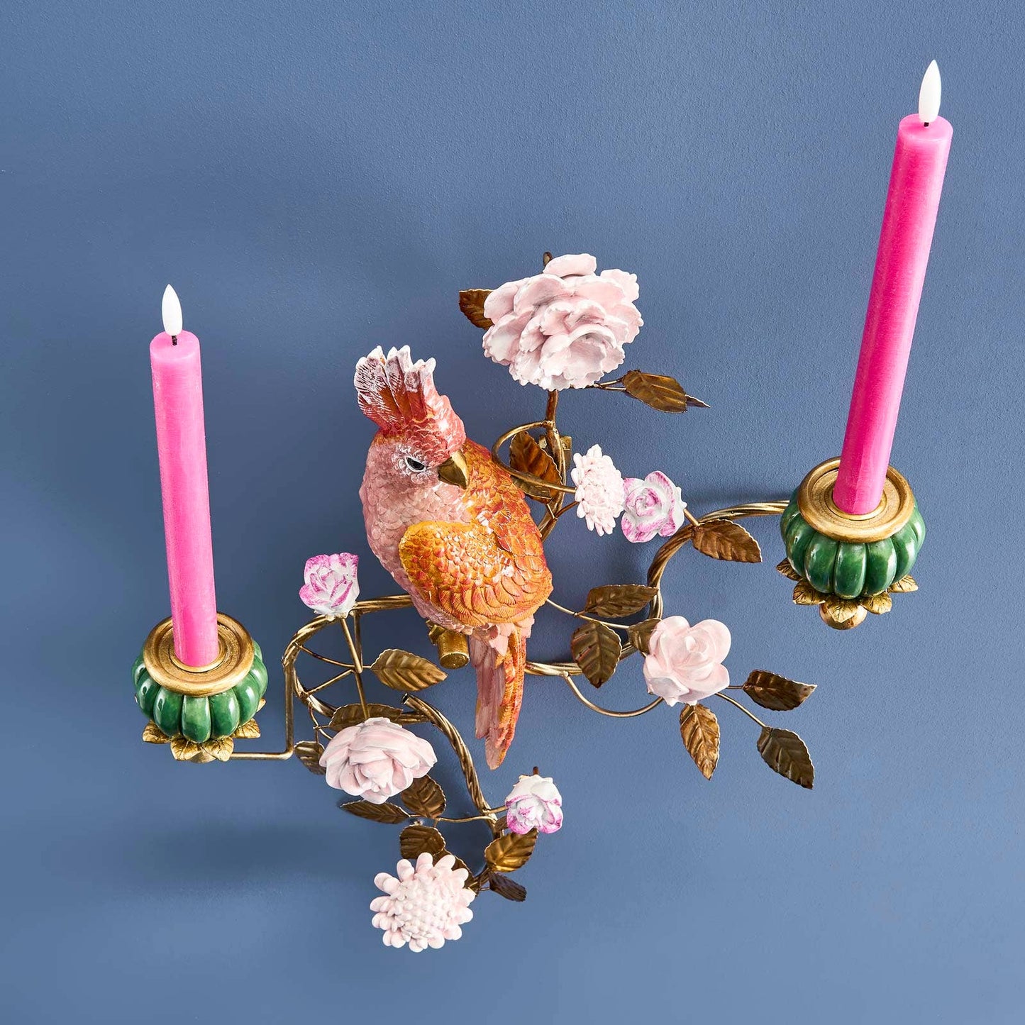 Chandelier Perroquet Orange/Or 39,5 x 12 x 59 cm