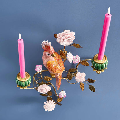 Chandelier Perroquet Orange/Or 39,5 x 12 x 59 cm