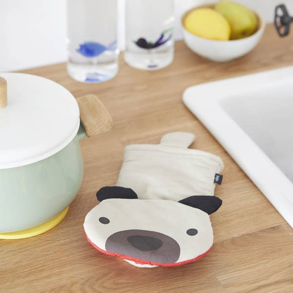 Guanto da forno, Woof!, beige, poliestere/silicone
