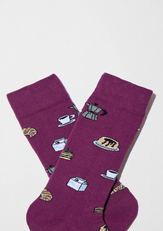 BeSweetBreakfast Violet - Chaussettes en Coton 100% Biologique