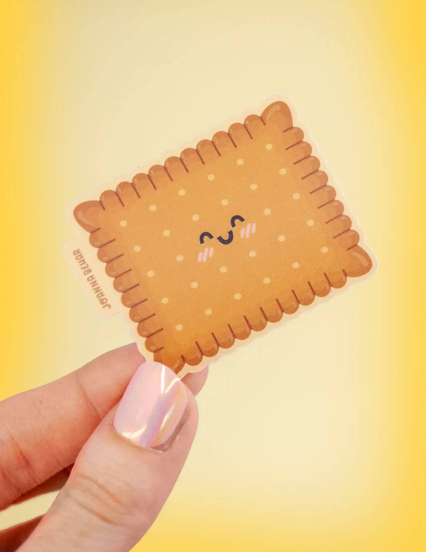Autocollant en vinyle – Petit Beurre biscuit pour la prise de notes | Joanna Behar – vue 1