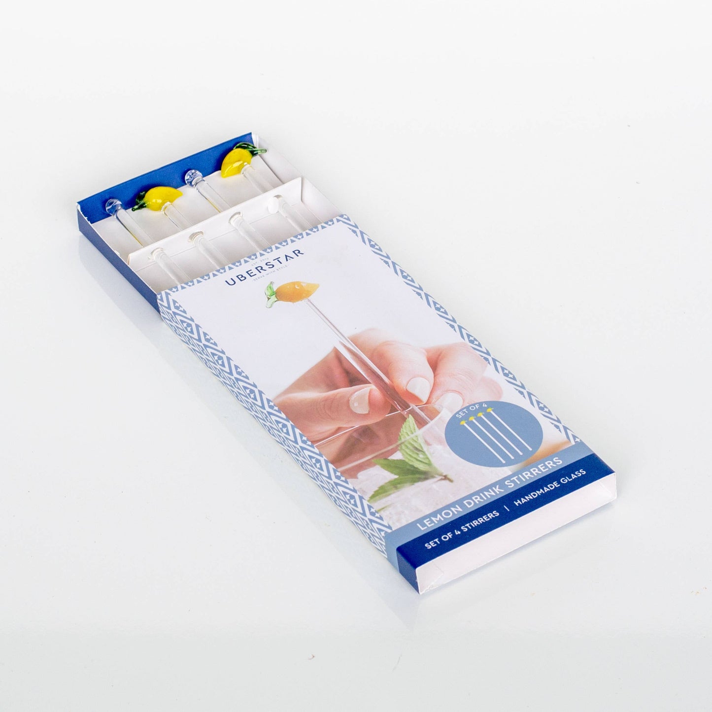 Agitadores de cóctel de vidrio de limón