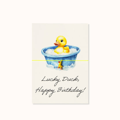 Lucky Duck bracelet card, happy birthday!