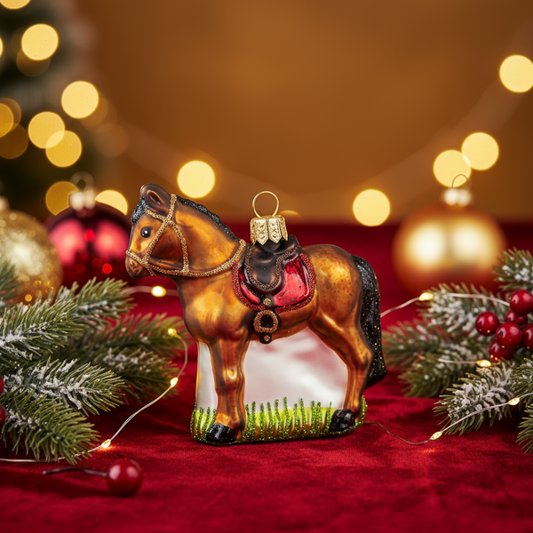 Boule de Noël Cheval avec selle