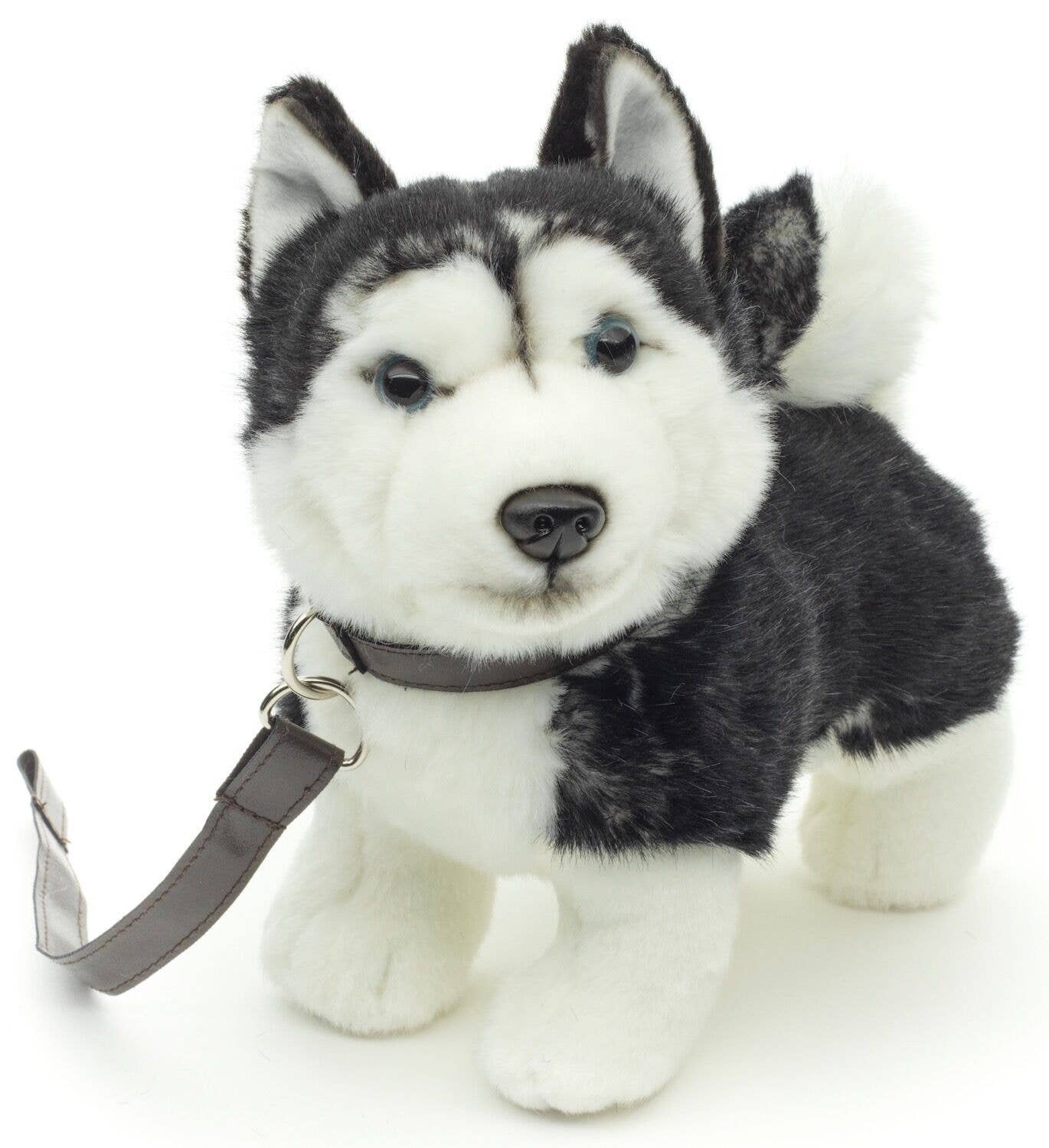 Peluche Chiot husky, debout avec laisse