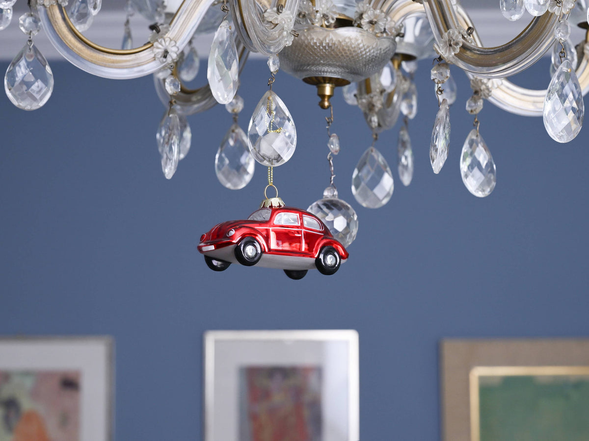 Rode VW Kever kerstdecoratie