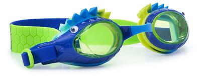 Bling2o LUNETTES DE NATATION: STRANGE THINGS - Créature Verte, bleu, silicone, sangle réglable, Protection UV à 100 %, anti-buée, en boîte de rangement transparente, 3+