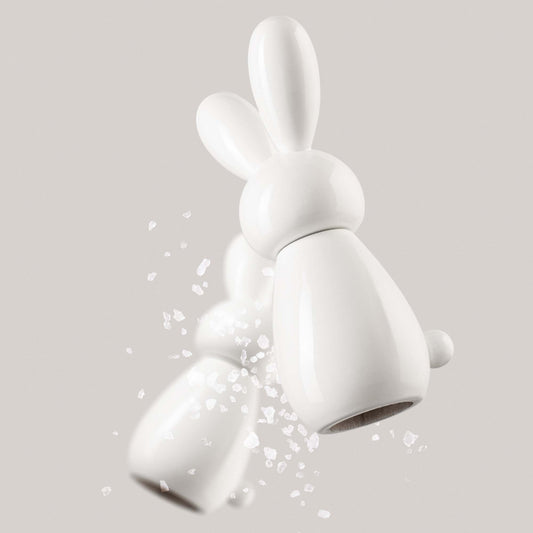 Moulin à épices Lapin "Benny" en hêtre laqué blanc brillant