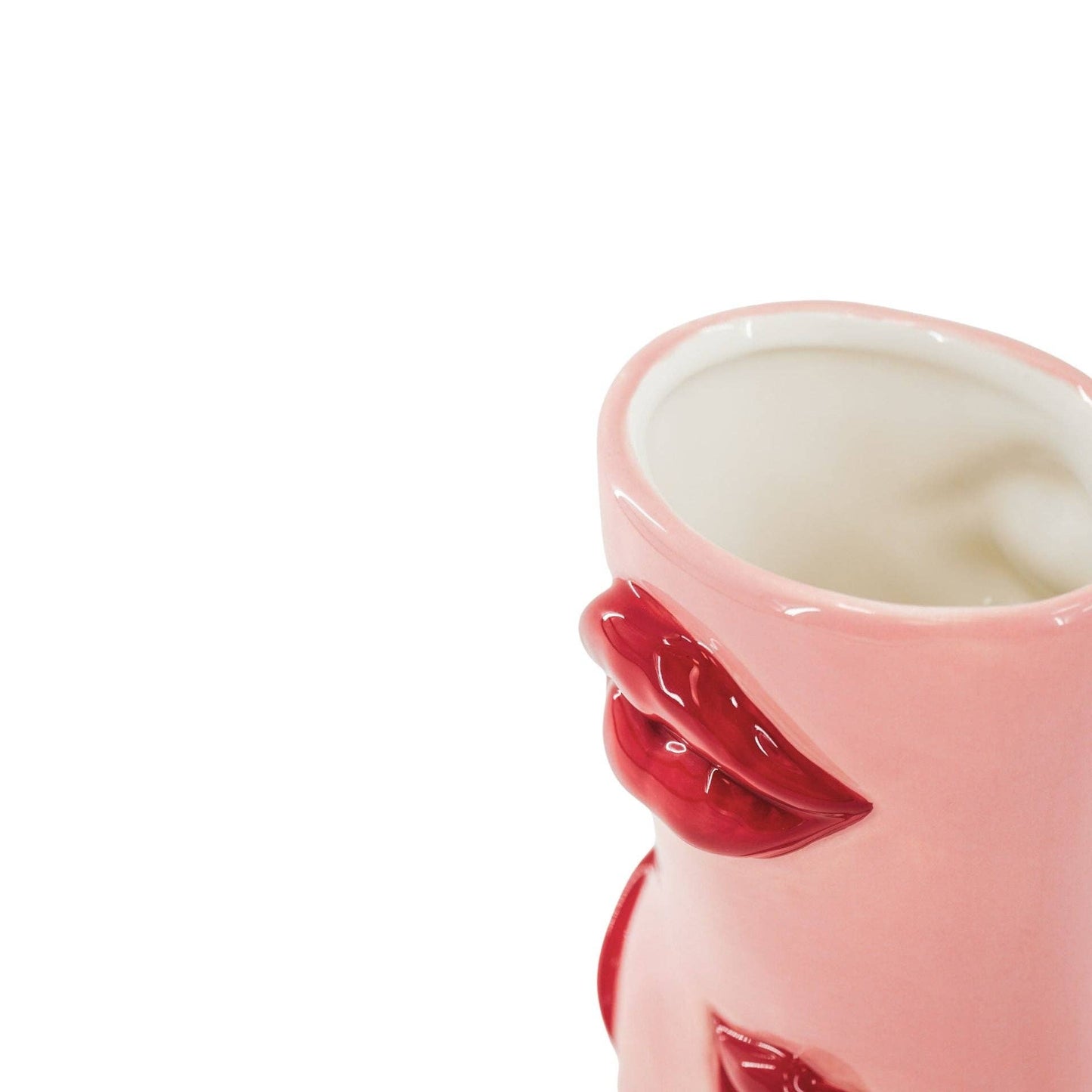 Vase Botte avec Lèvres - Rose/Rouge