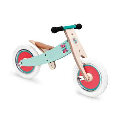 Scratch Mobilité: DRAISIENNE reversible - PAPILLONS 83x54x37cm, vélo évolutif avec cadre réversible pour faire le vélo plus appropriés pour les enfants plus grands (3+), avec hauteur de l'assise réglable H29-45cm et limitation de l'angle de braquage H52cm, en boîte, 2+/3+