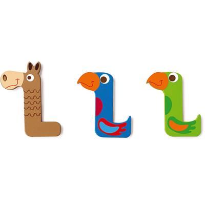 Scratch Lettre en Bois: LETTRE 'L', 3 modèles ass., 3 autocollants adhésifs inclus, sur carte