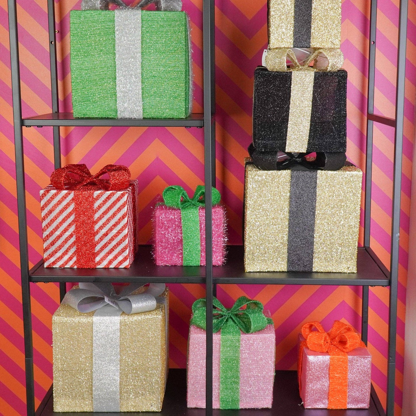 Cadeau de Noël à LED - S3 - Polystyrène - Rouge/Blanc-15/20/25cm