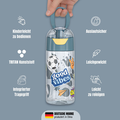 Trinkflasche Kinder leichte Wasserflasche - Sticker blau
