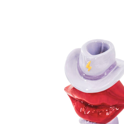 Bougeoir - Botte / Lèvre / Chapeau - Rose / Rouge / Lilas - 10x8x20 cm