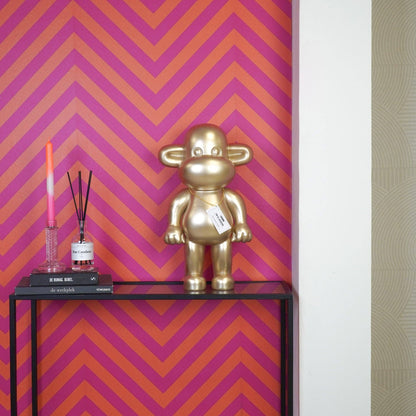 Ornament - Apenbeeldje 'De Legende' - Polyresin - Goud - 33x21x50cm