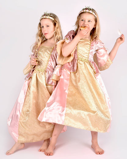 Robe de princesse royale rose grande taille 122-128 cm 6-8 ans