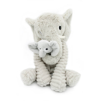 Peluche Ptipotos Maman et Bébé Eléphant - Gris Clair