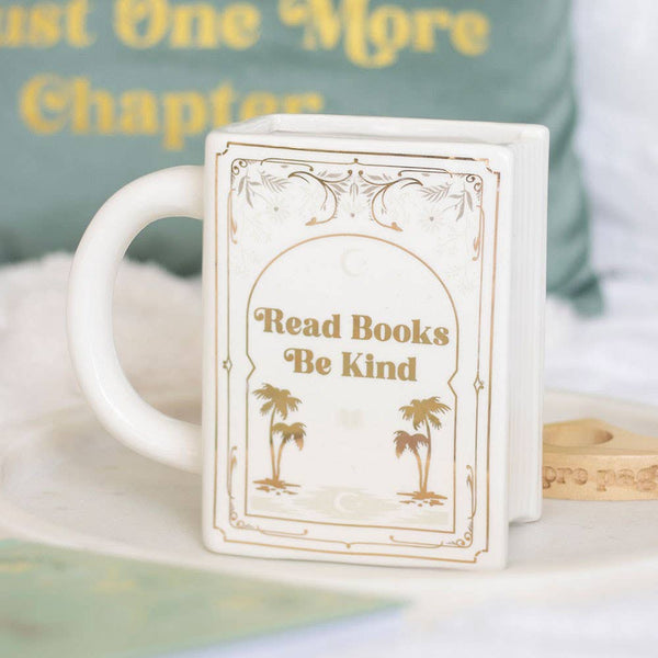 Mug en forme de livre « Read Books, Be Kind »