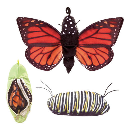 Marionnette à main Papillon métamorphosé 3073/ Cycle de vie du monarque Folkmanis réaliste