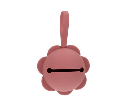 Porte-sucette en silicone Fleur brique