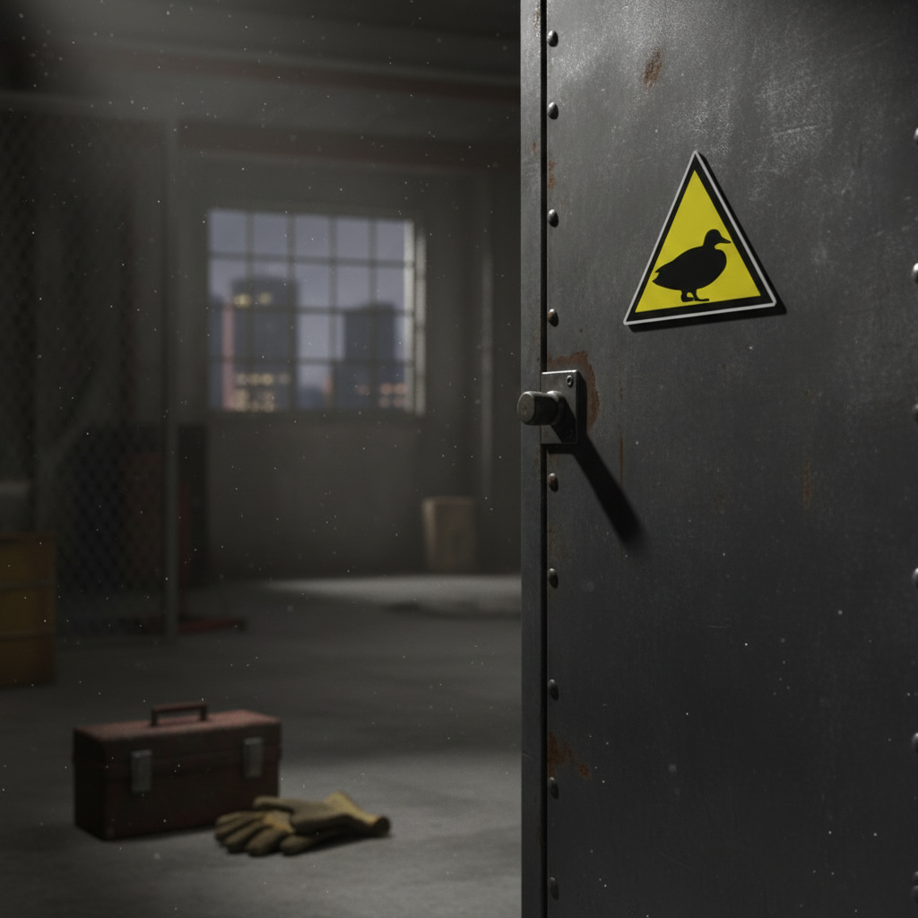 Atenção do pato de adesivo