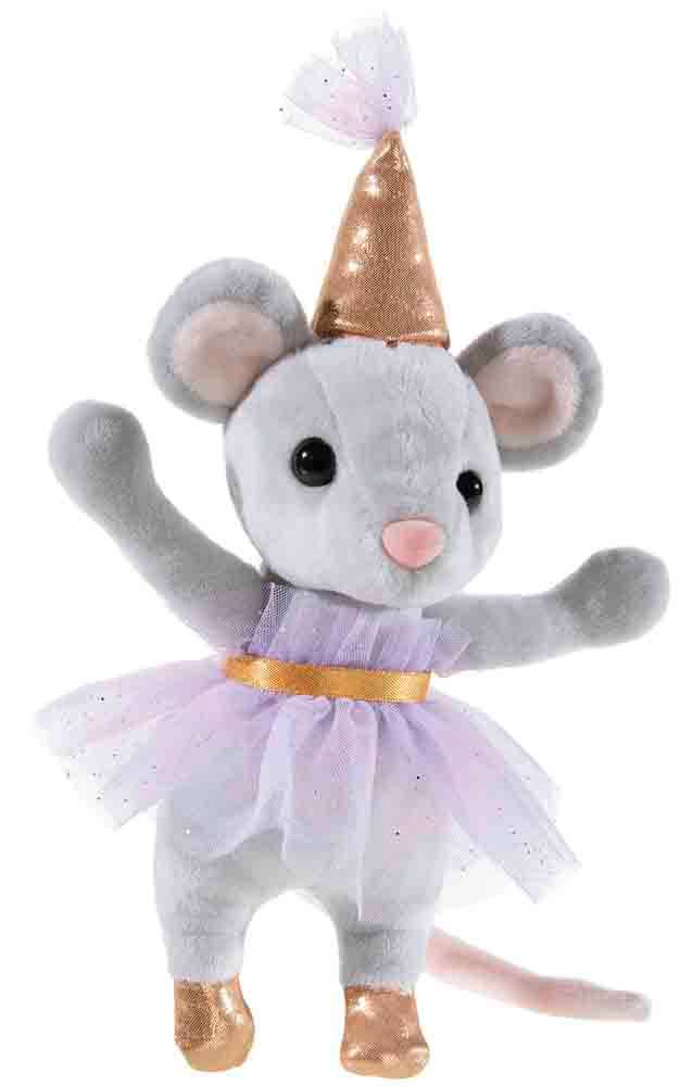 Partymaus muis knuffel (3 mogelijke outfits) - 18 cm