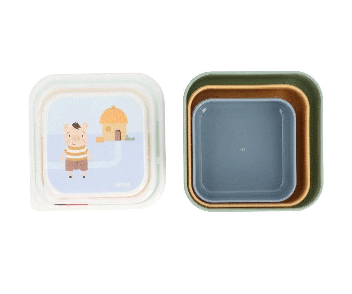 3 Three Little Pigs Lunch Boxes