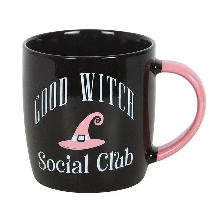 Juego de taza y posavasos del Club Social de las Buenas Brujas