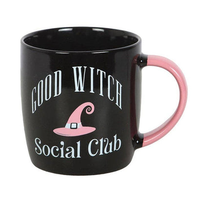 Juego de taza y posavasos del Club Social de las Buenas Brujas