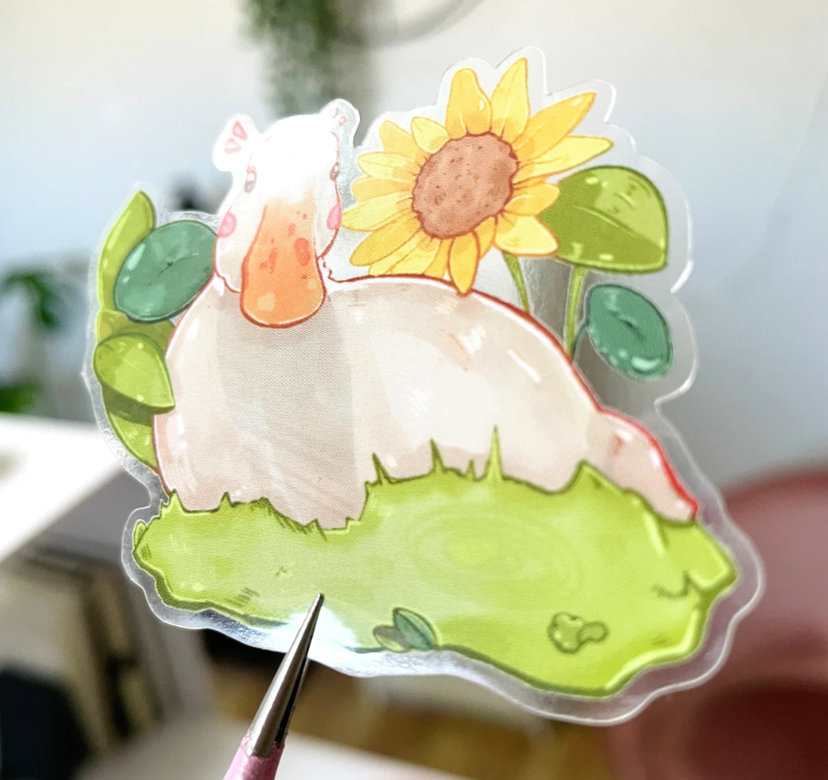 Pegatina de pato de primavera