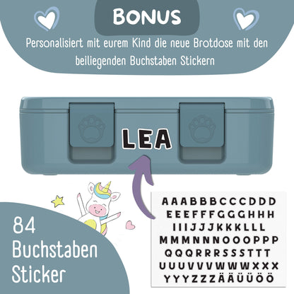 Boîte Bento COMPACT à Compartiments - Sticker Bleu