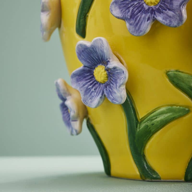 Jarrón Mr. Flowers, amarillo dolomita, 23 x 23 x 26 cm