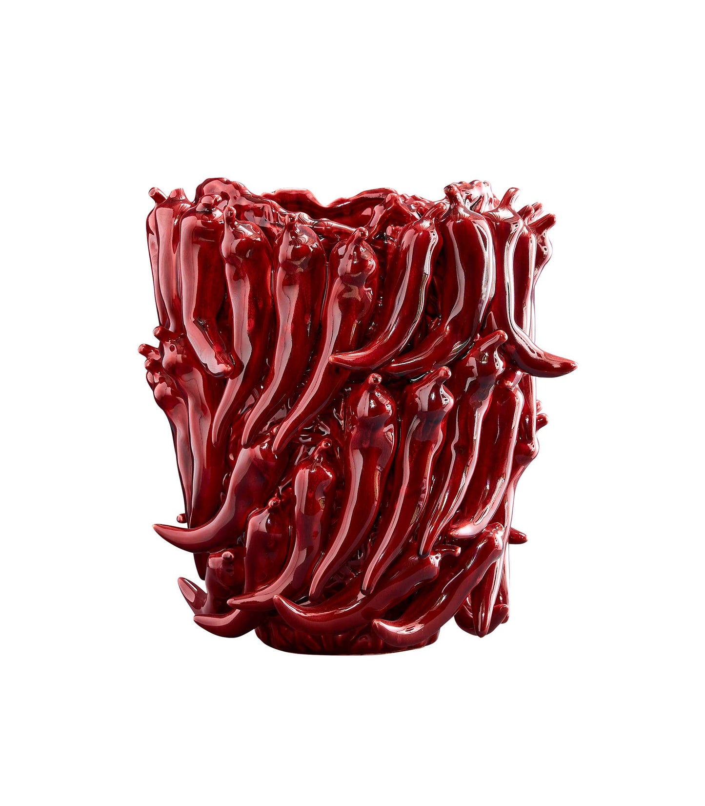 Vaso de pimentos, cor bordeaux