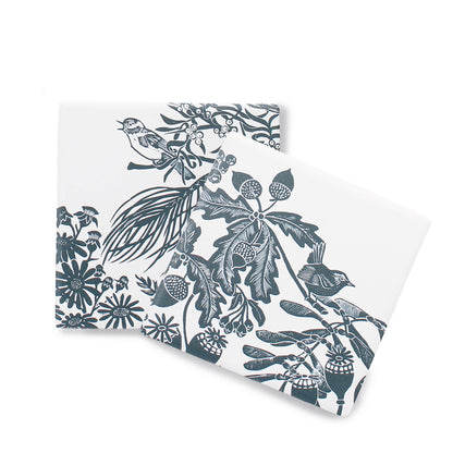 Sous-verres en céramique Woodland Acorn Bird Navy