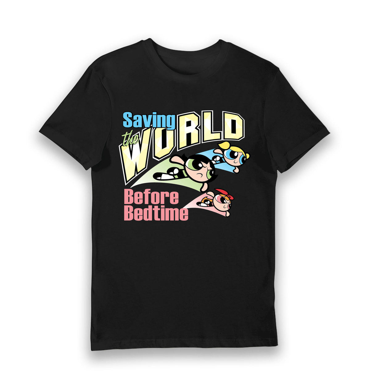 T-shirt adulte Powerpuff Girls Saving The World Before Bedtime
