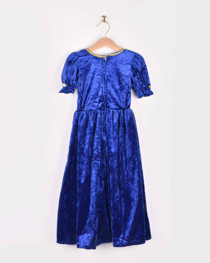 Blue velvet princess dress 110-116 cm 4-6 years