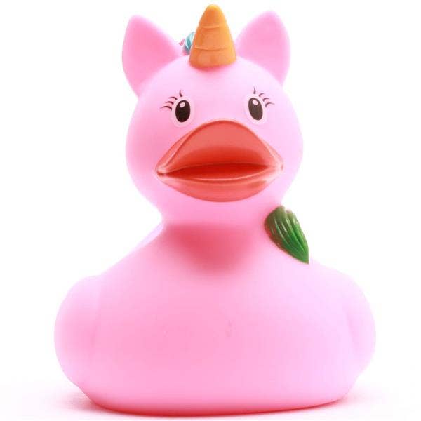 Pato Unicórnio Arco-Íris Rosa