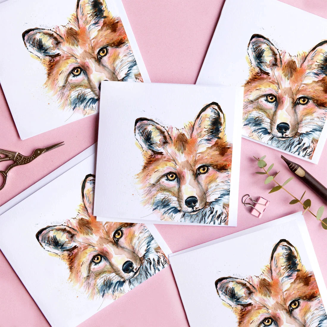 Watercolor Fox Greeting Card