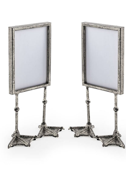 Paire de cadres photo Pieds de Canard - Argent Antique