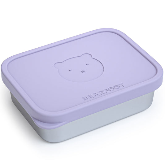 Brotdose Kinder Edelstahl mit Silikoneinsatz - Lavendel
