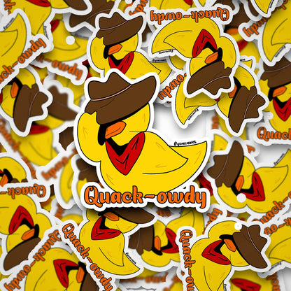 Cowboy Duck Sticker "Quack-owdy"