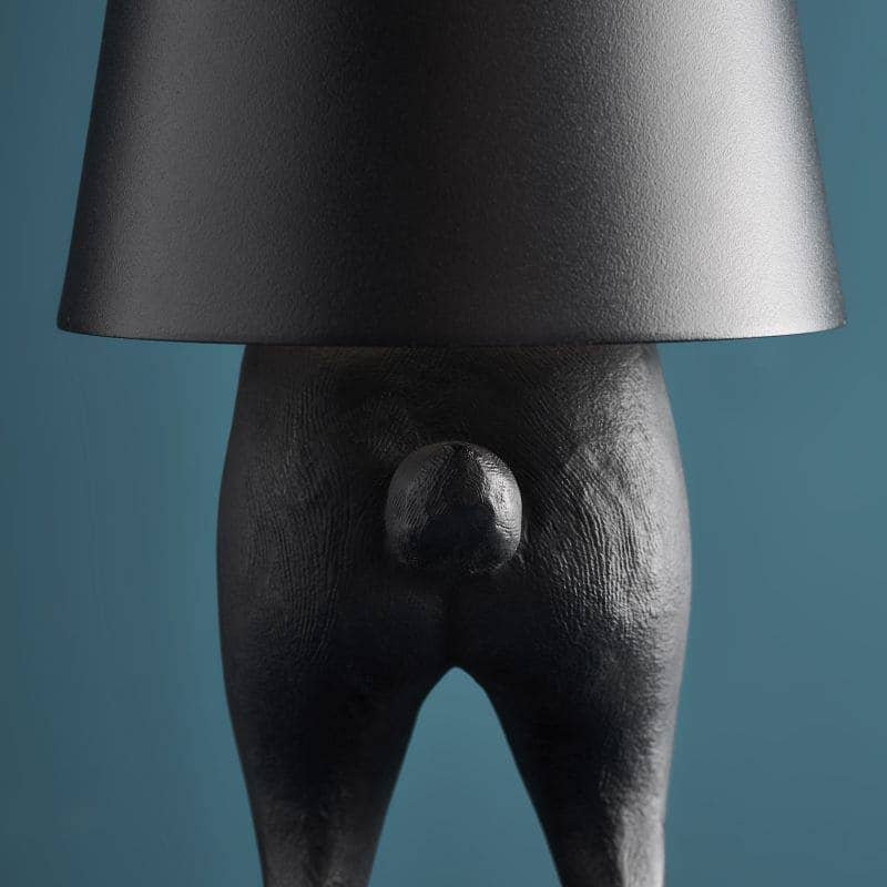 Lámpara de mesa LED con forma de conejo escondido, color negro