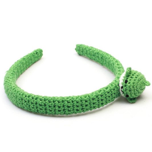 Cerchietto con dettaglio in osso di balena - Verde