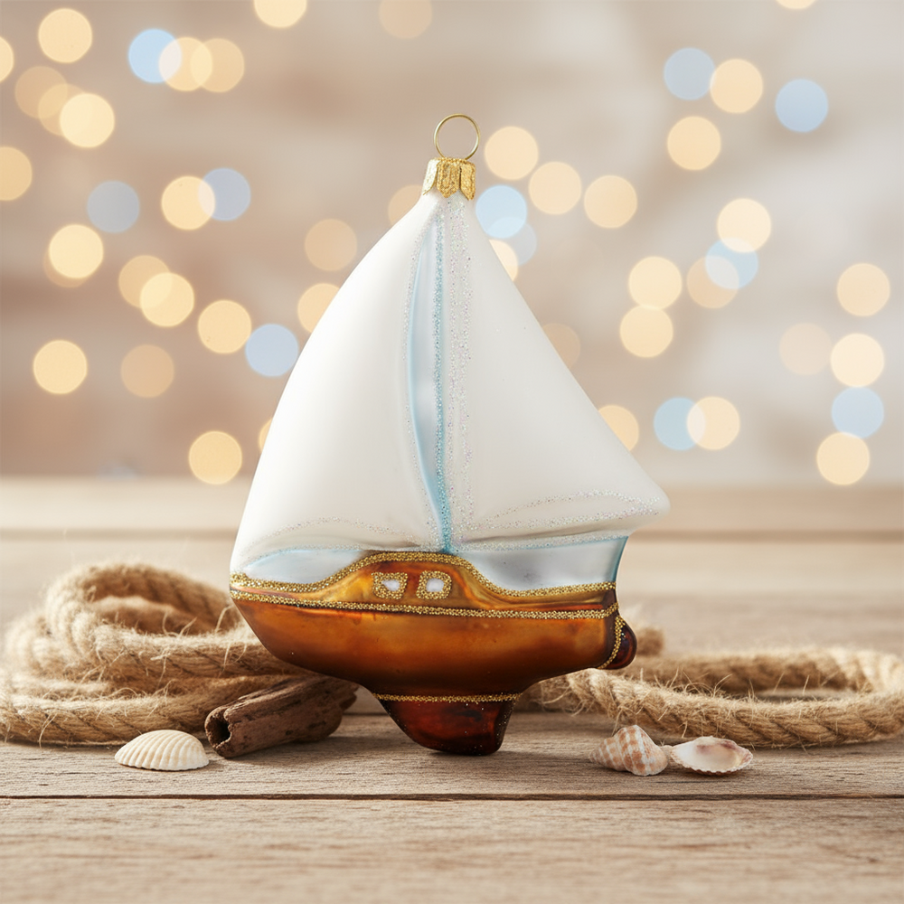 Adorno navideño de velero