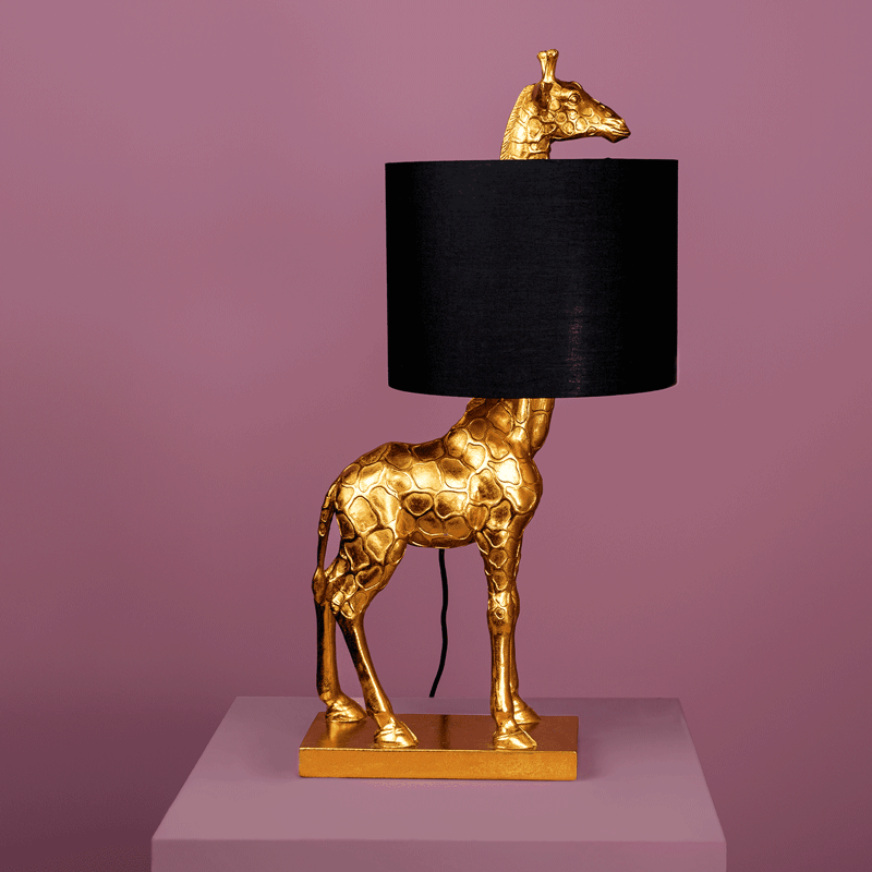 Lampe de table Giraffe Lucie, Noir/Or, 35 x 28 x 70 cm