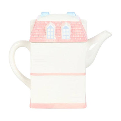Pastel house-shaped teapot