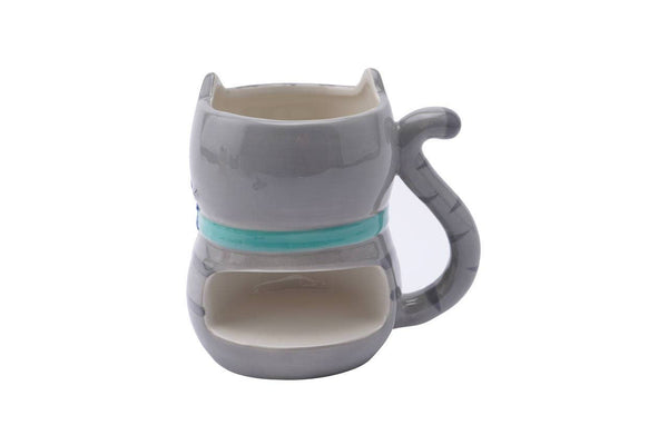 Tazza 3D Gattino grigio con fiori